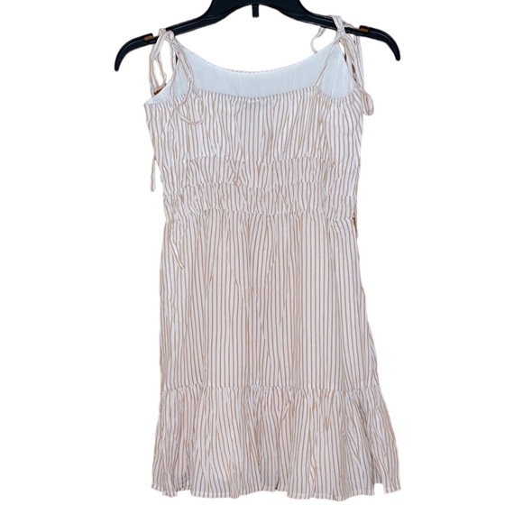 NWT MINKPINK Koa Strappy Mini Dress in White & Beige Stripes - Picture 9 of 10